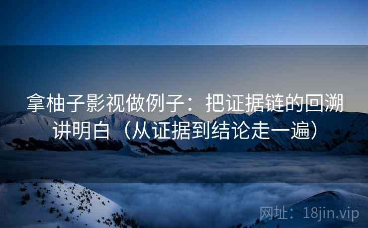 拿柚子影视做例子:把证据链的回溯讲明白(从证据到结论走一遍) 拿柚子影视做例子:把证据链的回溯讲明白(从证据到结论走一遍)